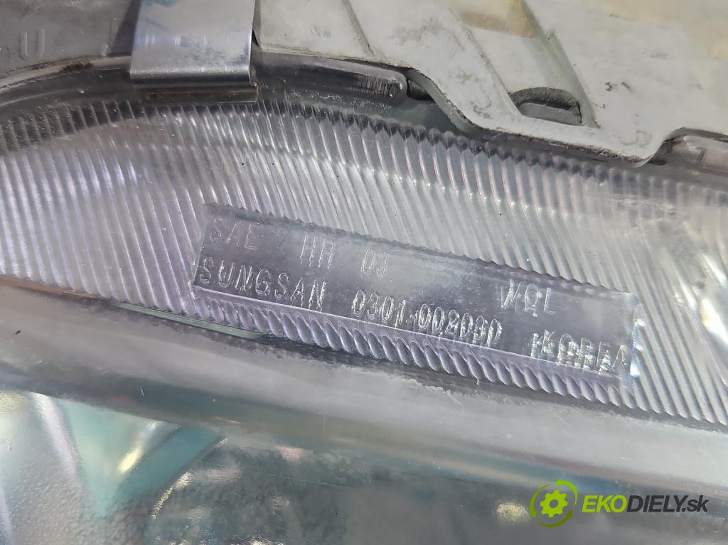 Chevrolet Aveo T200 2003-2008 1,2.0 8V 72 HP manual 53 kW 1150 cm3 5- Reflektor: pravý  (Svetlo predné pravé)