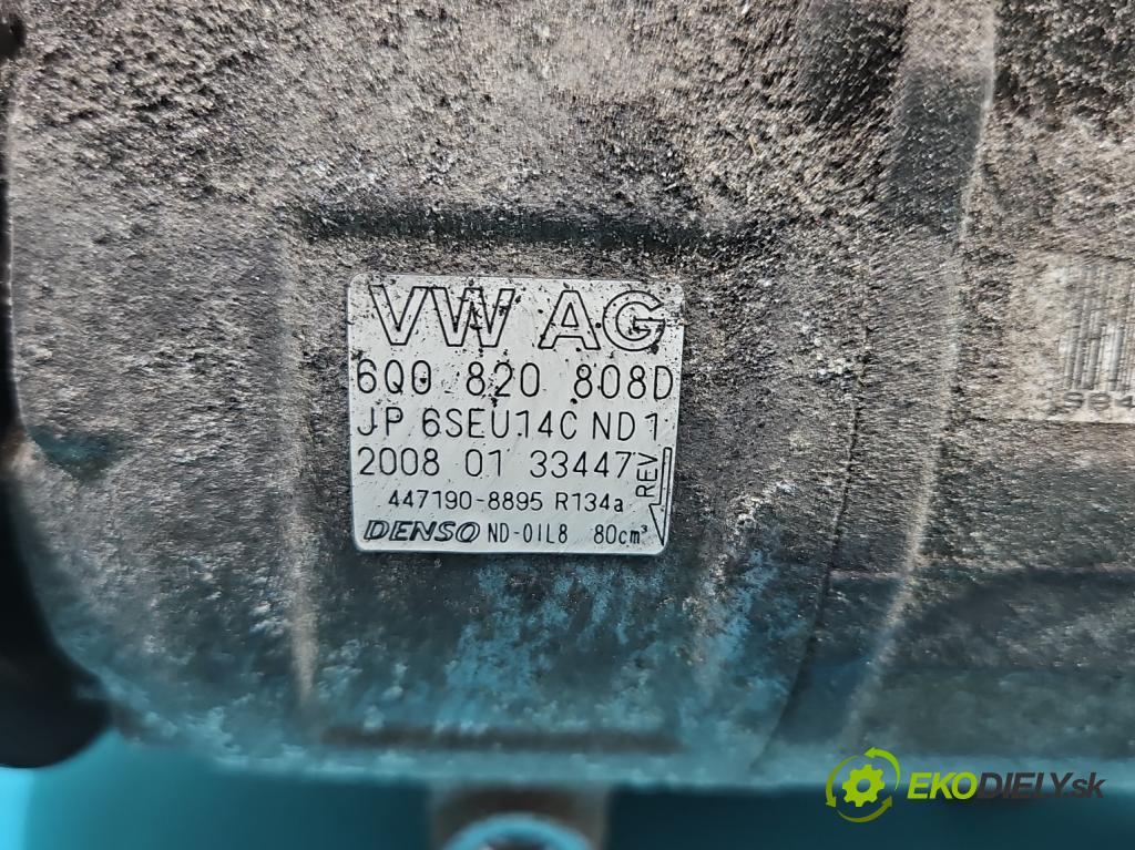 Skoda Fabia II 2007-2014 1.9 tdi 105 HP manual 77 kW 1896 cm3 5- Kompresor: klimatizácie 6Q0820808D (Kompresor klimatizácie)