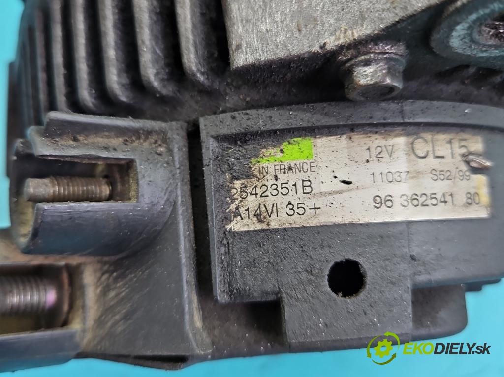 Citroen Jumpy 1994-2006 2.0 hdi 94 hp manual 69 kW 1997 cm3 5- Alternator 9636254180 (Alternátory)