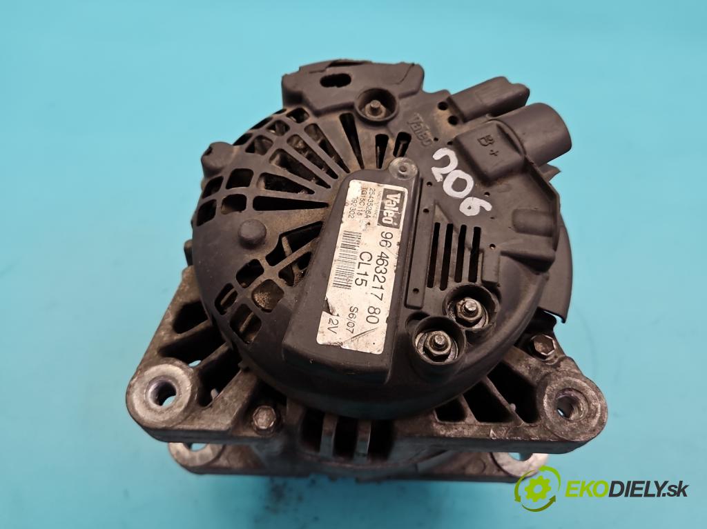 Peugeot 206 1.4 hdi 68 HP manual 50 kW 1398 cm3 3- Alternator 9646321780 (Alternátor)