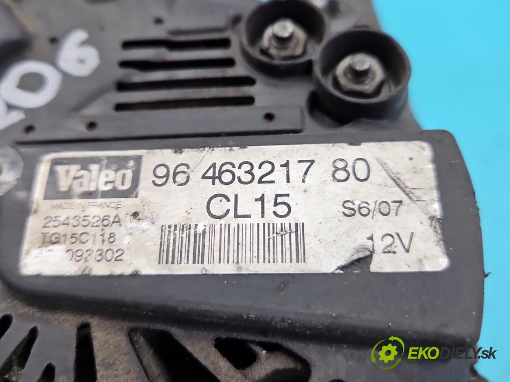 Peugeot 206 1.4 hdi 68 HP manual 50 kW 1398 cm3 3- Alternator 9646321780 (Alternátor)