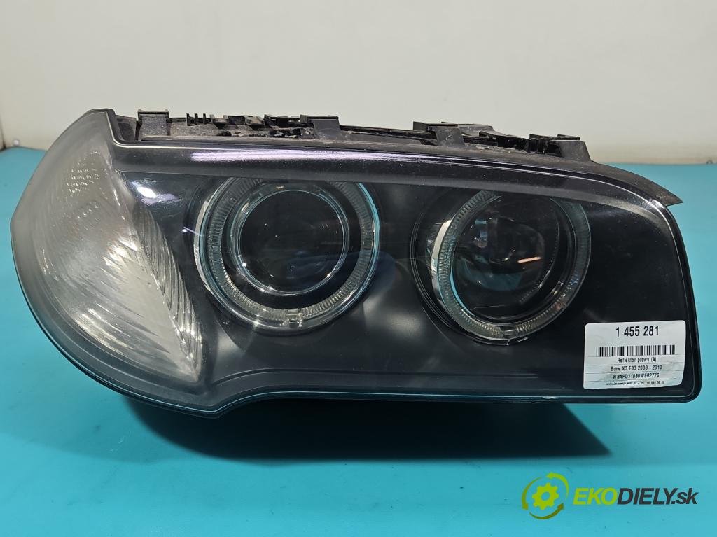 Bmw X3 E83 2003-2010 2.0d (M47): 150 HP manual 110 kW 1995 cm3 5- Reflektor: pravý  (Svetlo predné pravé)