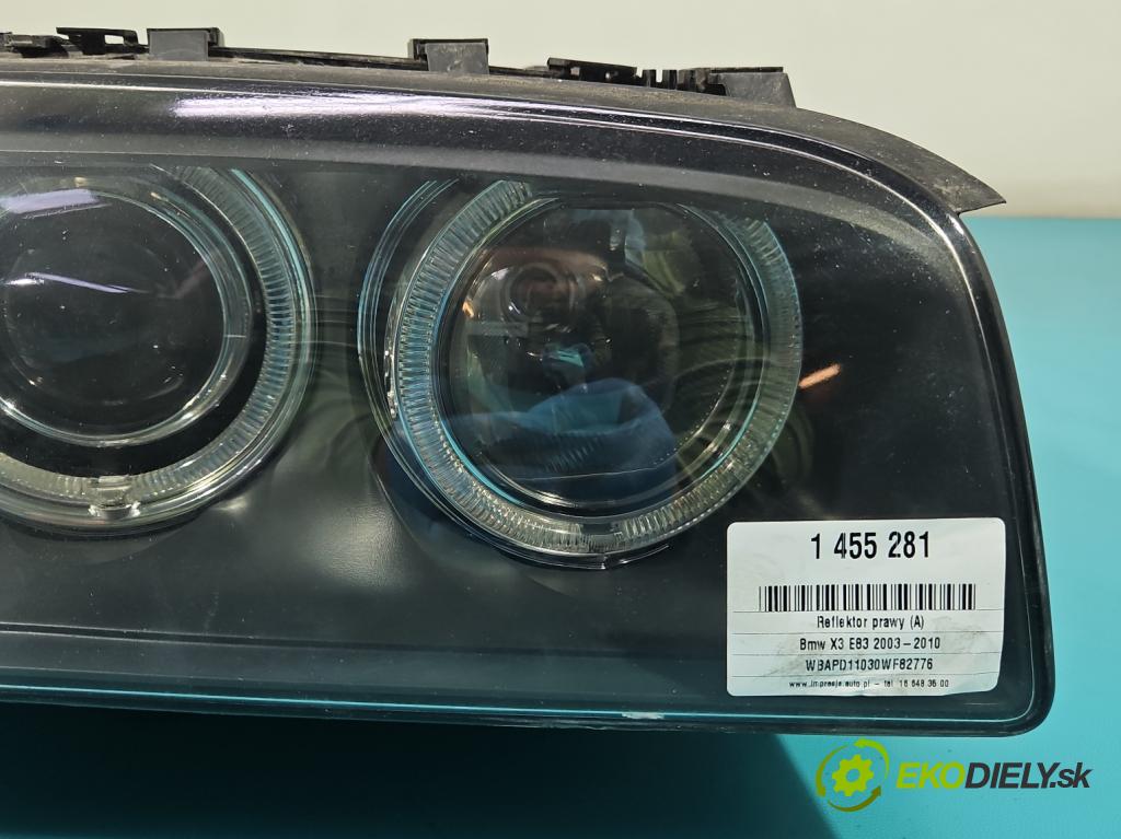 Bmw X3 E83 2003-2010 2.0d (M47): 150 HP manual 110 kW 1995 cm3 5- Reflektor: pravý  (Svetlo predné pravé)
