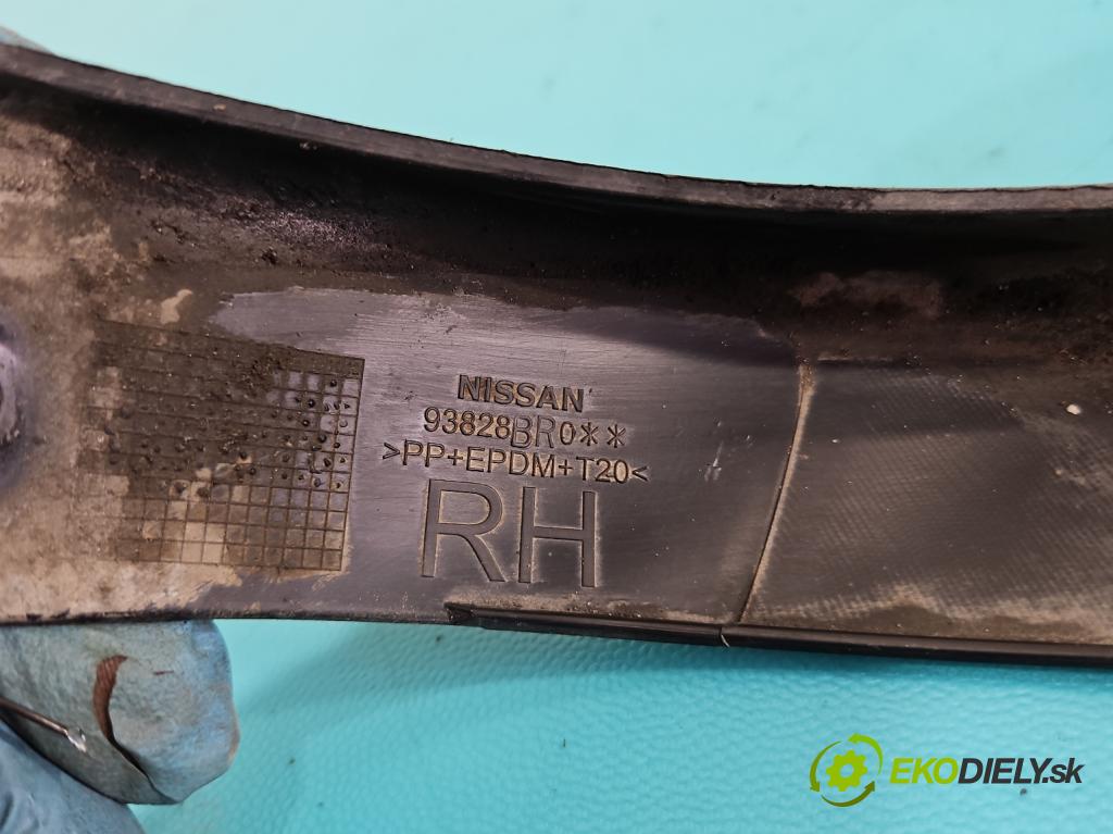 Nissan Qashqai I J10 2006-2013 2.0 16V 141 hp manual 104 kW 1997 cm3 5- lišta blatník: zadní pravé 93828BR0 (Lišty)