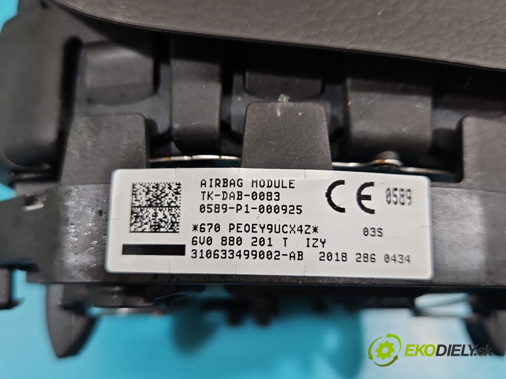 Skoda Octavia III 2013- 2.0 TSI 190 HP automatic 140 kW 1984 cm3 5- airbag vzduch: Řidiči: 6V0880201T (Airbag)