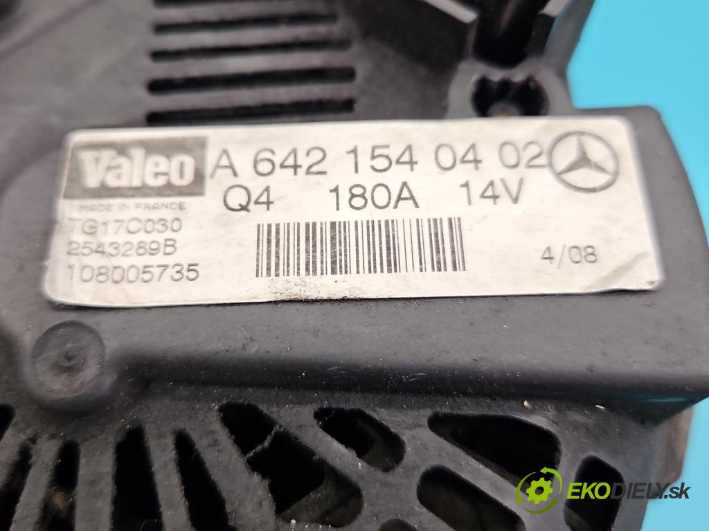 Mercedes ML W164 2005-2011 3.0 cdi (642940) 224hp automatic 165 kW 2987 cm3 5- Alternator A6421540402 (Alternátor)