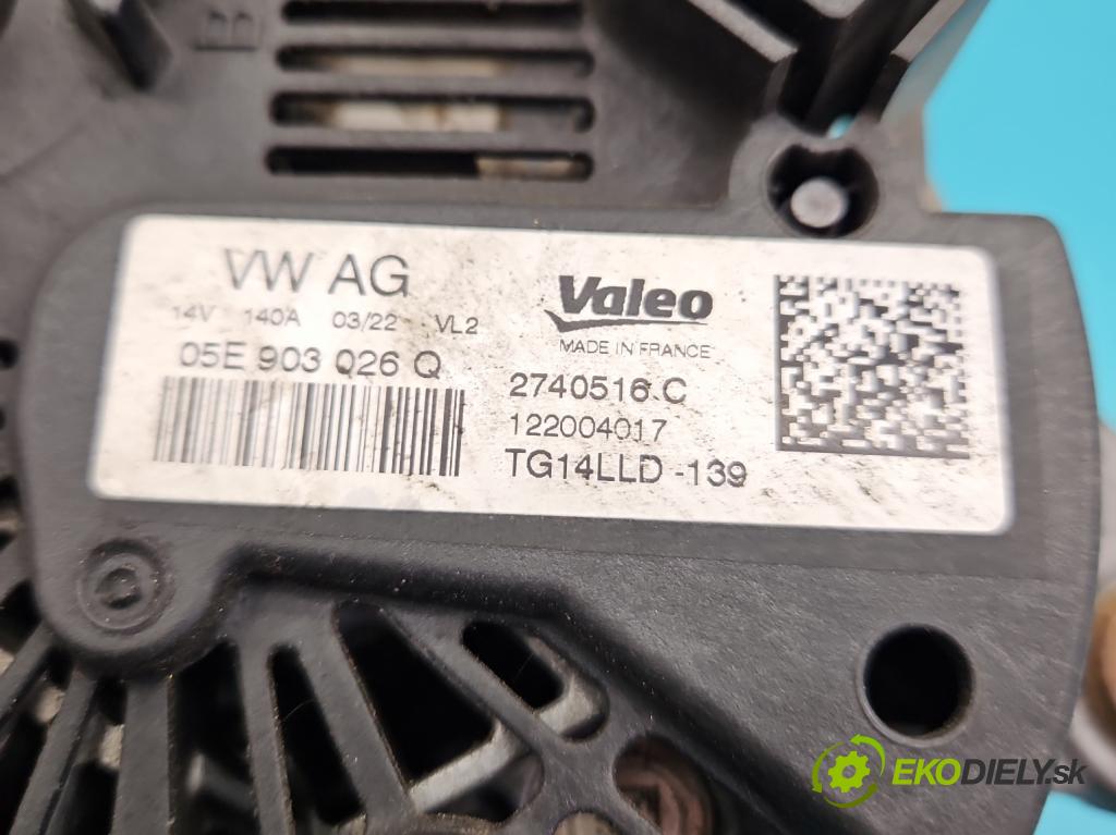 Seat Ibiza V KJ 2017- 1.0 TSI 95 HP manual 70 kW 999 cm3 5- Alternator 05E903026Q (Alternátor)