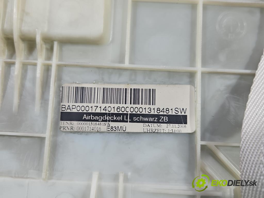 Bmw X3 E83 2003-2010 2.0d (M47): 150 HP manual 110 kW 1995 cm3 5- airbag vzduch: spolujezdce: 30344612E (Airbag)