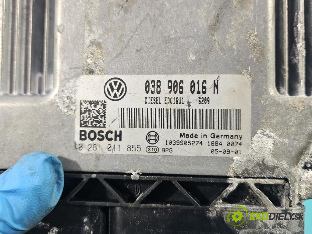 Vw Transporter T5 2003-2015 1.9 tdi 105 HP manual 77 kW 1900 cm3 5- riadiaca jednotka motora 038906016N