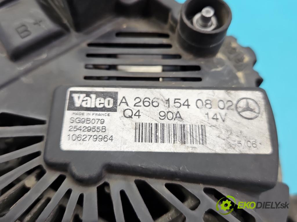 Mercedes B W245 2005-2011 1.7 16V 116 HP manual 85 kW 1699 cm3 5- Alternator A2661540802 (Alternátor)