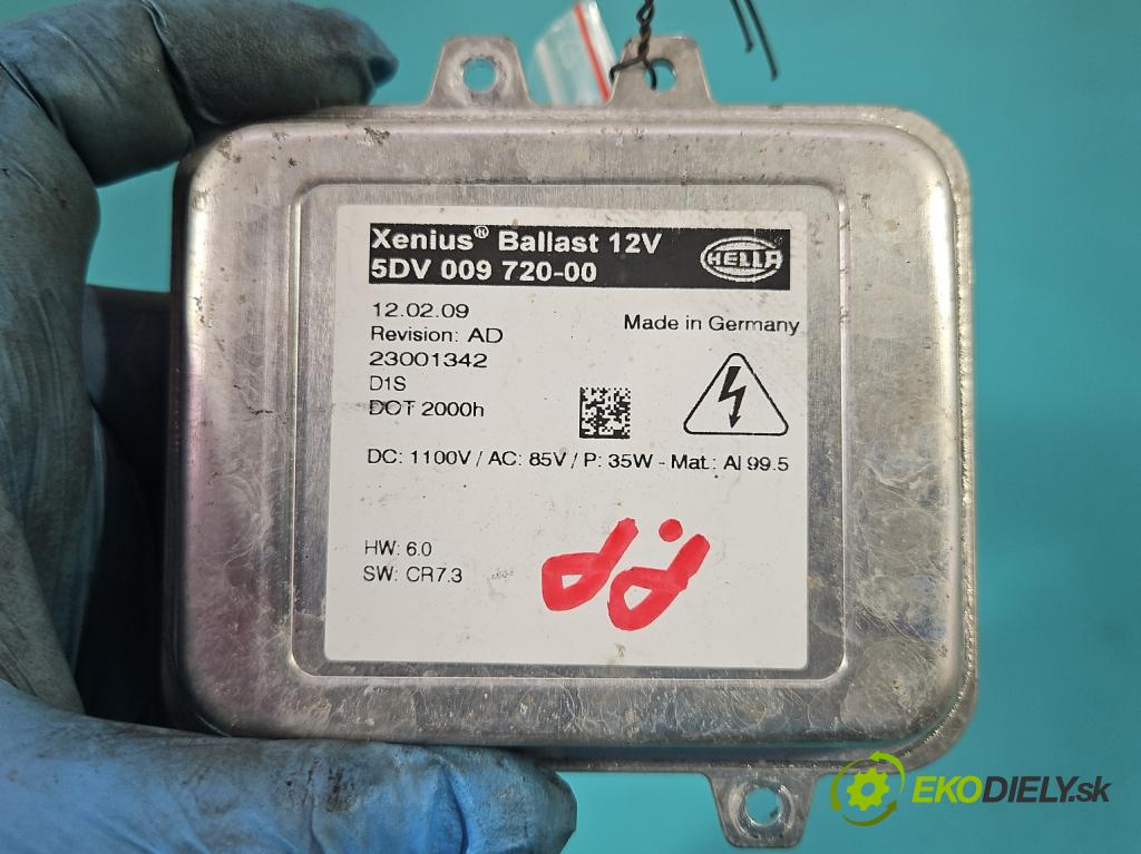 Opel Insignia A 2008-2017 2.0 T 220KM manual 162 kW 1998 cm3 4- střídač: xenon 5DV009720-00 (Riadiaca jednotka xenónu)