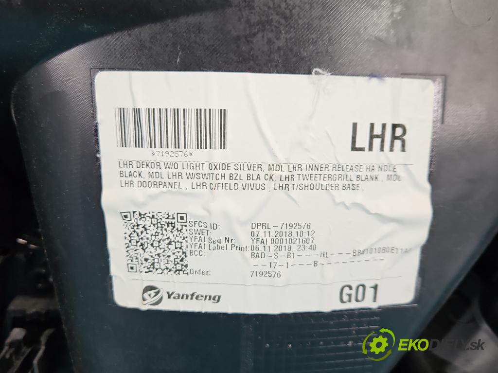 Bmw X3 G01 2017-2024 2.0d 190 hp automatic 140 kW 1995 cm3 5- Tapacír: dveře zadní levé