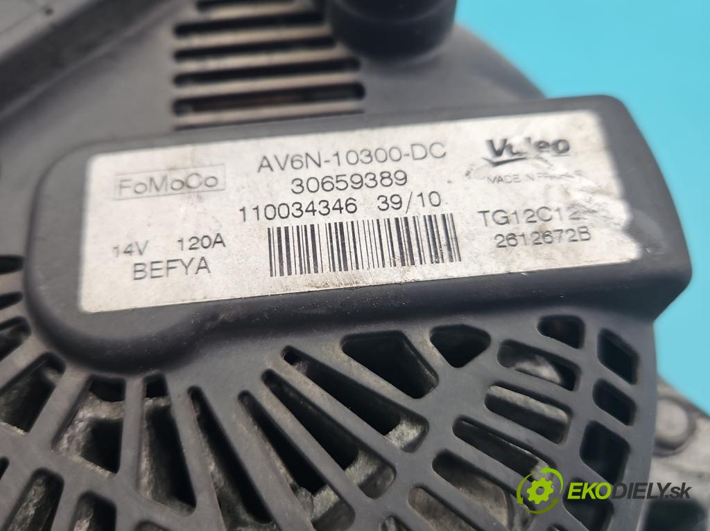 Ford Fiesta Mk7 2008-2017 1.4 tdci 70 hp manual 51,5 kW 1399 cm3 3- Alternator AV6N-10300-DC (Alternátory)