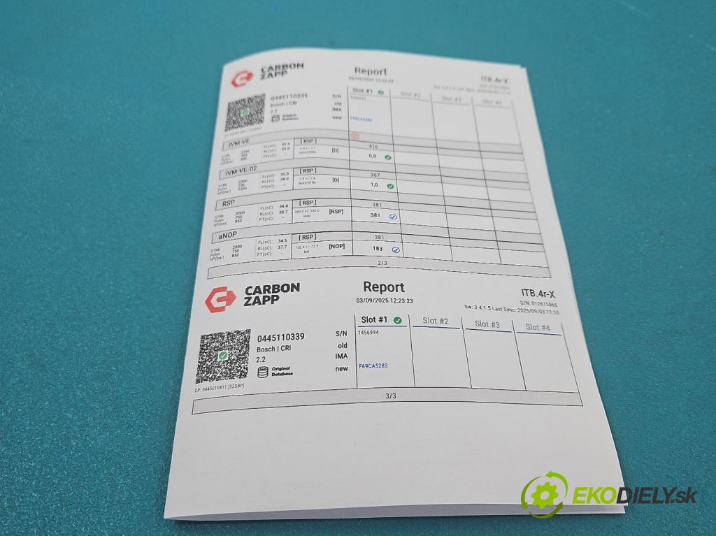 Ford Fiesta Mk7 2008-2017 1.4 tdci 70 HP manual 51.5 kW 1399 cm3 3- vstrek 0445110339 (Vstrekovač paliva)