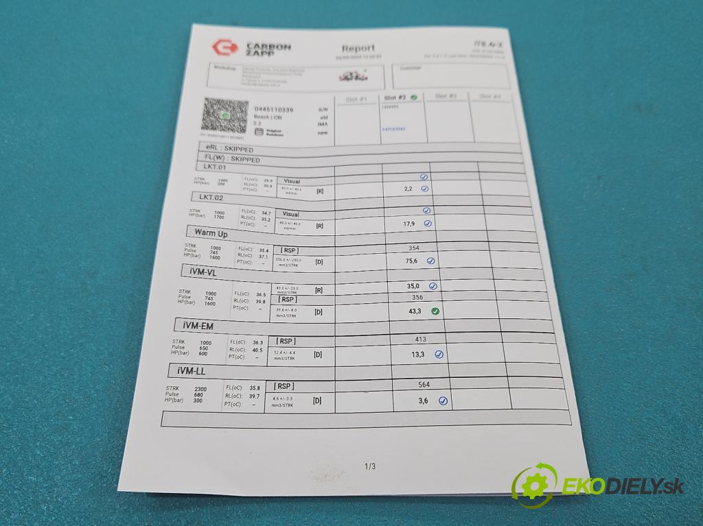 Ford Fiesta Mk7 2008-2017 1.4 tdci 70 HP manual 51.5 kW 1399 cm3 3- vstrek 0445110339 (Vstrekovač paliva)