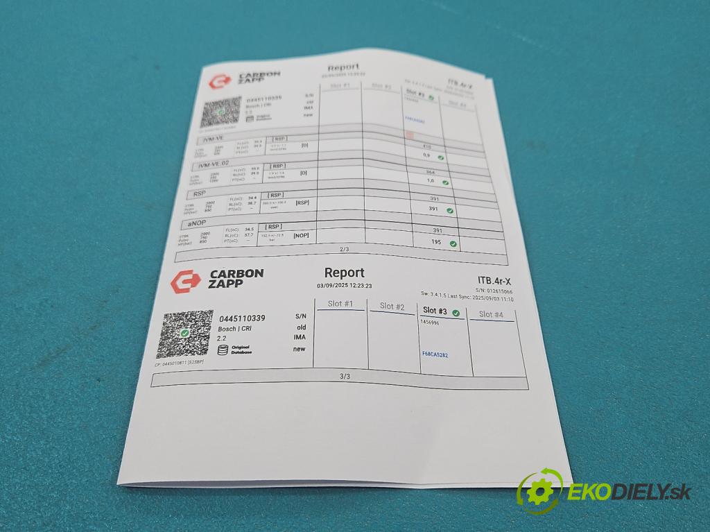 Ford Fiesta Mk7 2008-2017 1.4 tdci 70 HP manual 51.5 kW 1399 cm3 3- vstrek 0445110339 (Vstrekovač paliva)