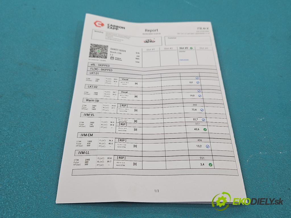 Ford Fiesta Mk7 2008-2017 1.4 tdci 70 HP manual 51.5 kW 1399 cm3 3- vstrek 0445110339 (Vstrekovač paliva)