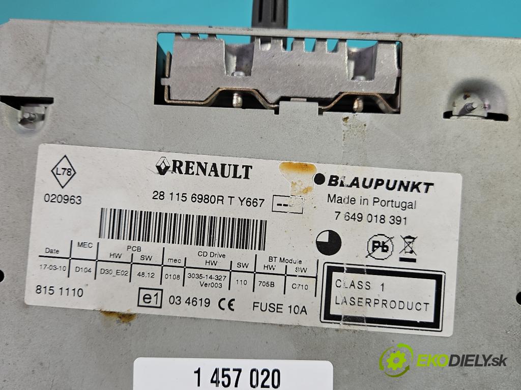 Renault Laguna III 2007-2015 2.0 dci 150 HP manual 110 kW 1995 cm3 2- Radio originál 7649018391