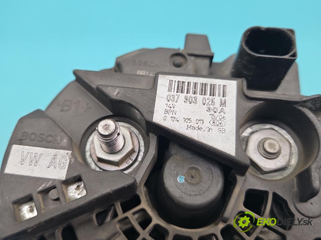 Seat Ibiza III 6L 2002-2008 1.4 16V 75 HP manual 55 kW 1390 cm3 5- Alternator 037903025M (Alternátor)