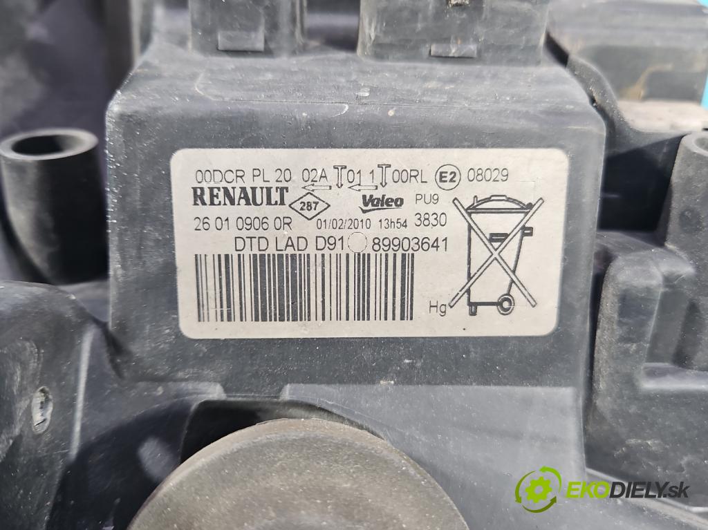 Renault Laguna III 2007-2015 2.0 dci 150 HP manual 110 kW 1995 cm3 2- Reflektor: pravý 260109060R (Svetlo predné pravé)