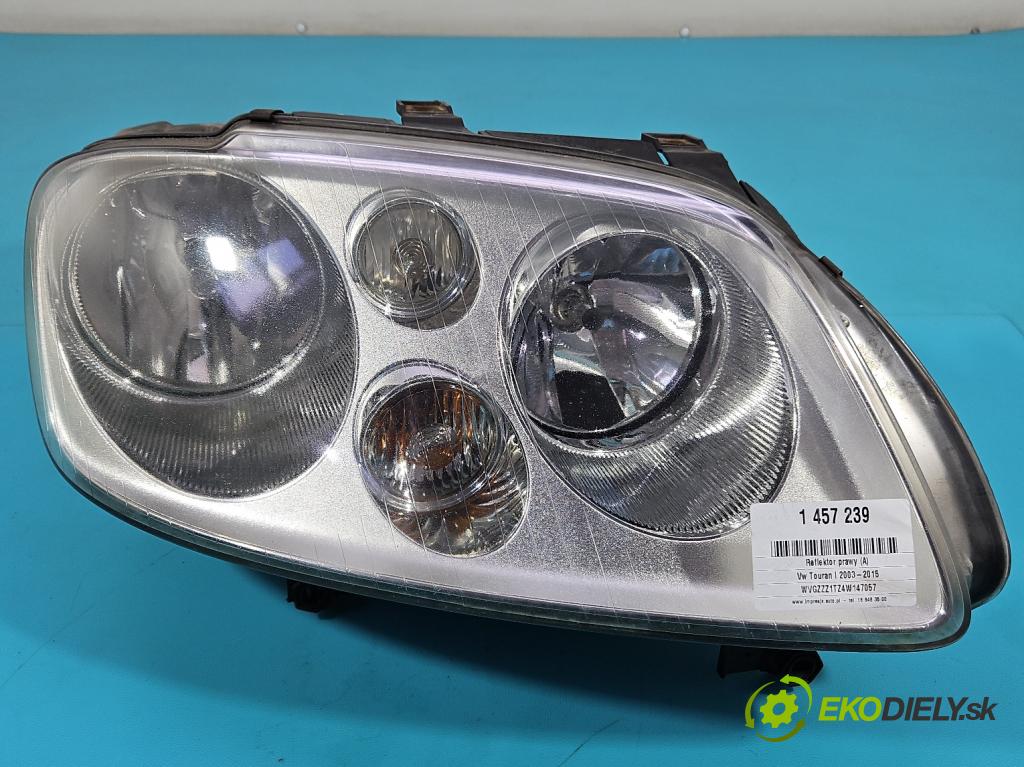 Vw Touran I 2003-2015 2.0 tdi 136 HP manual 100 kW 1968 cm3 5- Reflektor: pravý 1T0941006D (Svetlo predné pravé)
