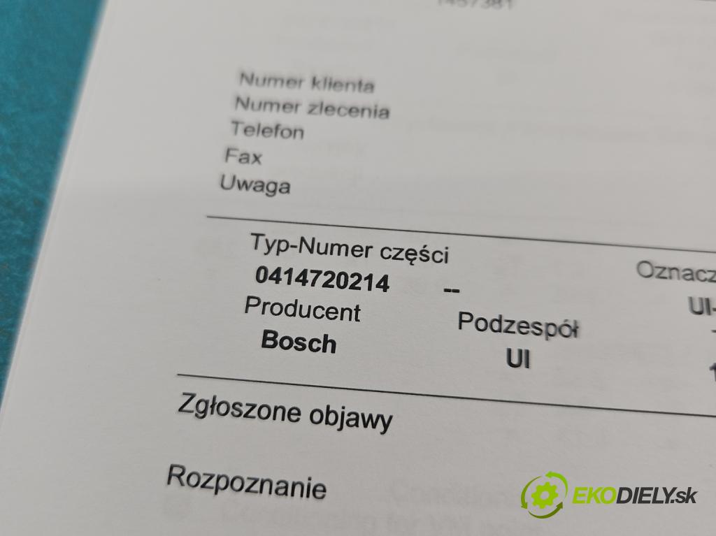 Audi A4 B6 2000-2004 1.9 tdi 131 HP manual 96 kW 1896 cm3 5- vstrekovacie čerpadlo 0414720214 (Vstrekovač paliva)