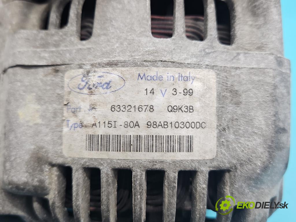 Ford Focus Mk1 1998-2004 1.8 16V 116 HP manual 85 kW 1796 cm3 5- Alternator 98AB10300DC (Alternátor)