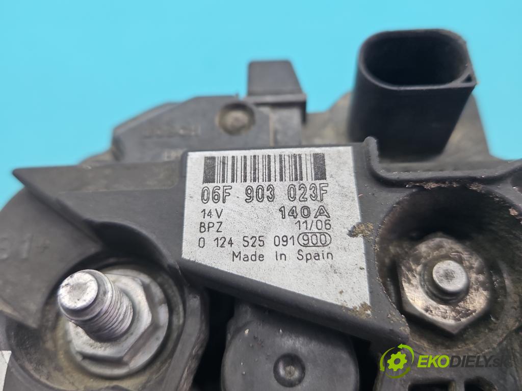 Vw Touran I 2003-2015 2.0 tdi 136 HP manual 100 kW 1968 cm3 5- Alternator 0124525091 (Alternátor)