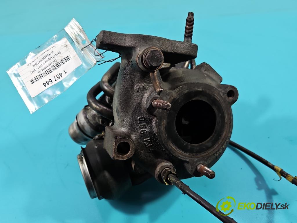 Renault Laguna II 2001-2007 2.0 dci 173KM manual 127 kW 1995 cm3 5- Turbodmychadlo 765016-3 (Turbodúchadla (kompletní))