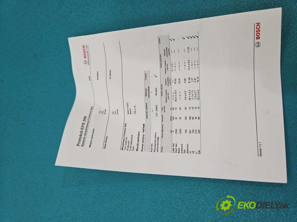 Renault Laguna II 2001-2007 2.0 dci 173KM manual 127 kW 1995 cm3 5- vstrek 0445115022 (Vstrekovač paliva)