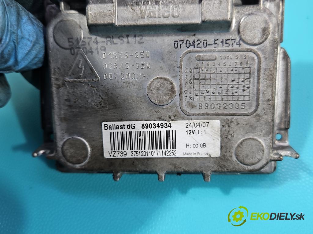 Renault Laguna II 2001-2007 2.0 dci 173KM manual 127 kW 1995 cm3 5- střídač: xenon 89034934 (Riadiaca jednotka xenónu)