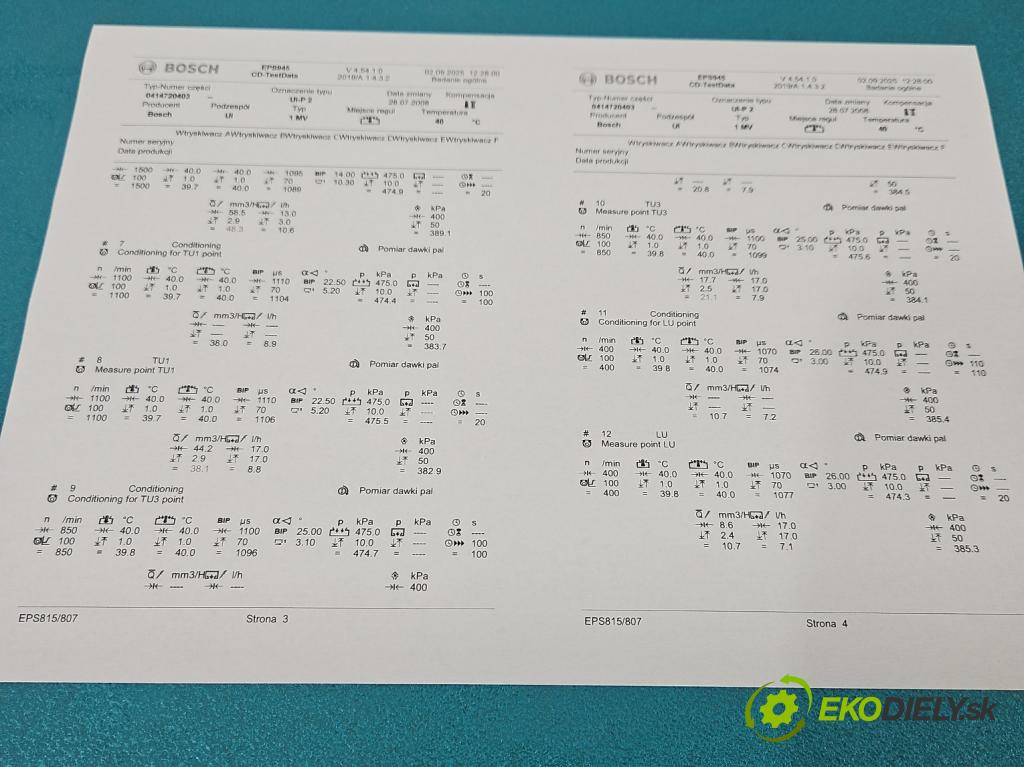 Vw Touran I 2003-2015 2.0 tdi 136 HP manual 100 kW 1968 cm3 5- vstrekovacie čerpadlo 0414720403 (Vstrekovač paliva)