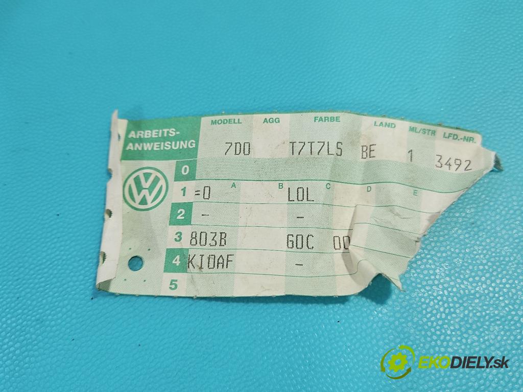 Vw Transporter T4 1990-2003 2.5 tdi 102 HP manual 75 kW 2461 cm3 5- prístrojovka/ budíky 7D0920803B (Prístrojová doska)