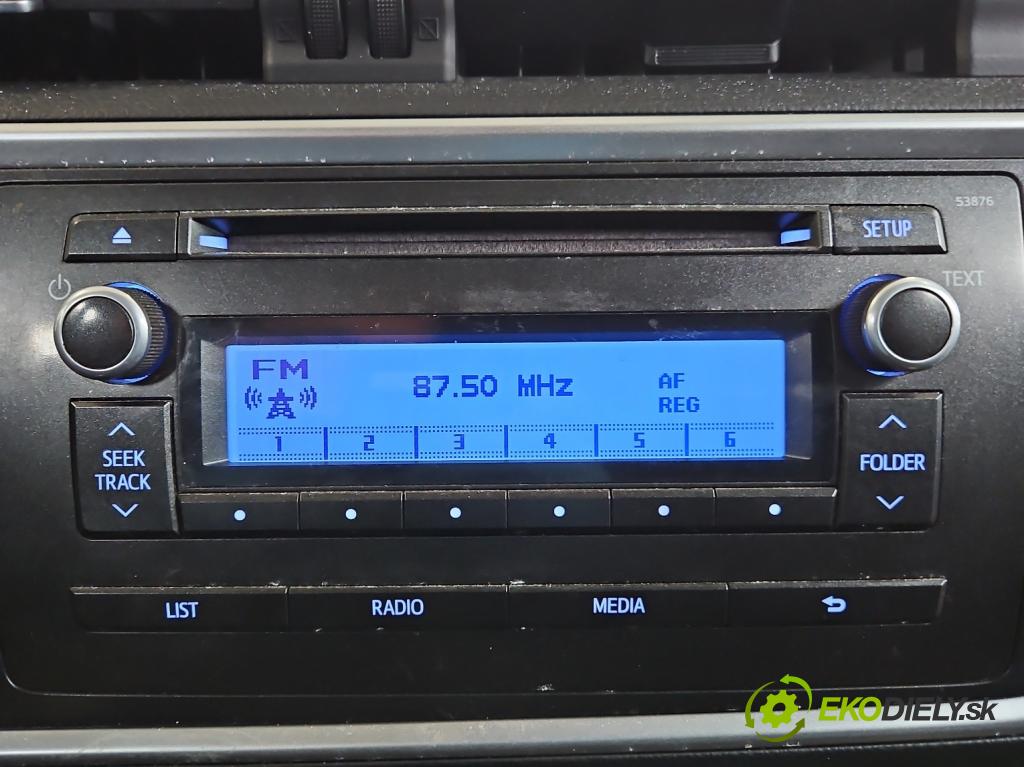 Toyota Auris II 2012-2018 1.6 16V 132  HP manual 97 kW 1598 cm3 5- Radio originál 86120-02880