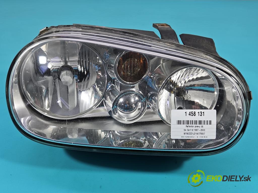 Vw Golf IV 1997-2003 1.6 16V 105 HP manual 77 kW 1598 cm3 5- Reflektor: pravý  (Svetlo predné pravé)
