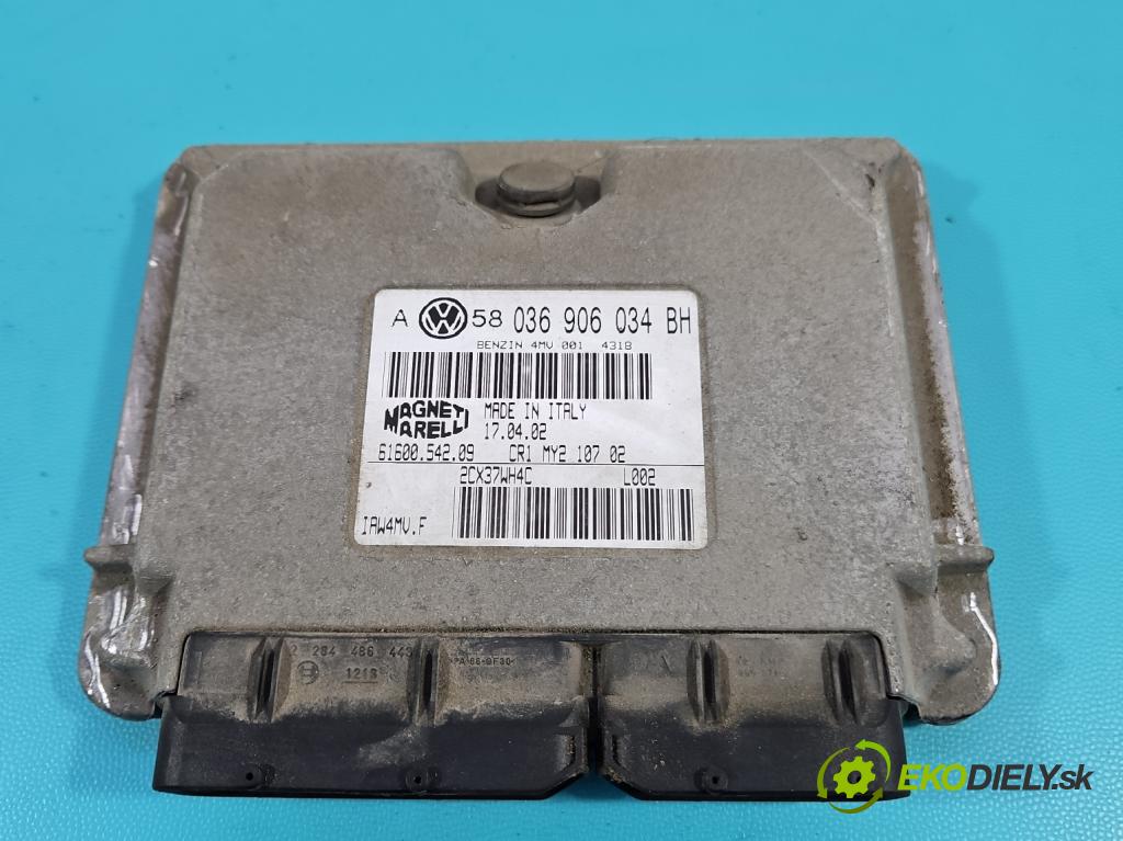 Vw Golf IV 1997-2003 1.6 16V 105 HP manual 77 kW 1598 cm3 5- riadiaca jednotka motora 036906034BH