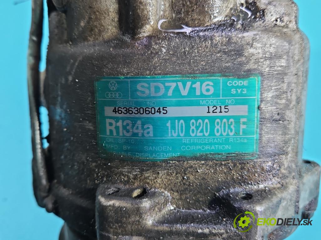 Vw Golf IV 1997-2003 1.6 16V 105 HP manual 77 kW 1598 cm3 5- Kompresor: klimatizácie 1J0820803F (Kompresor klimatizácie)