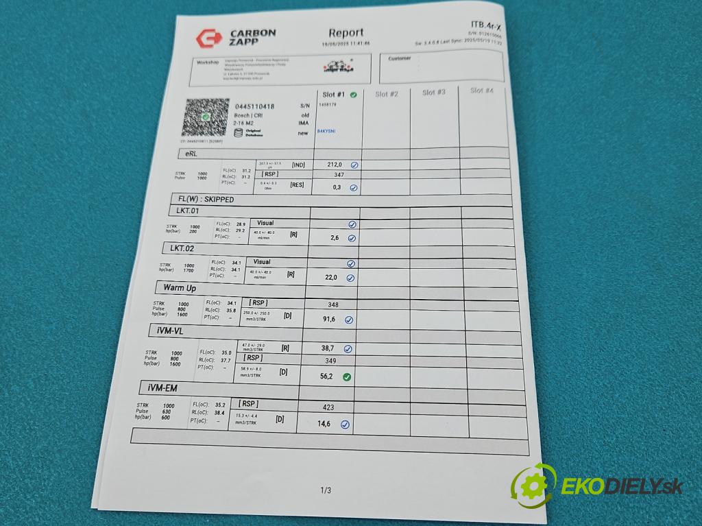 Fiat Ducato IV 2014- 2.3 jtd 177 HP manual 130 kW 2287 cm3 5- vstrek 0445110418 (Vstrekovač paliva)