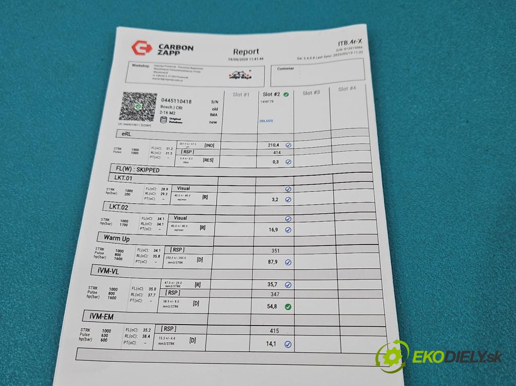 Fiat Ducato IV 2014- 2.3 jtd 177 HP manual 130 kW 2287 cm3 5- vstrek 0445110418 (Vstrekovač paliva)