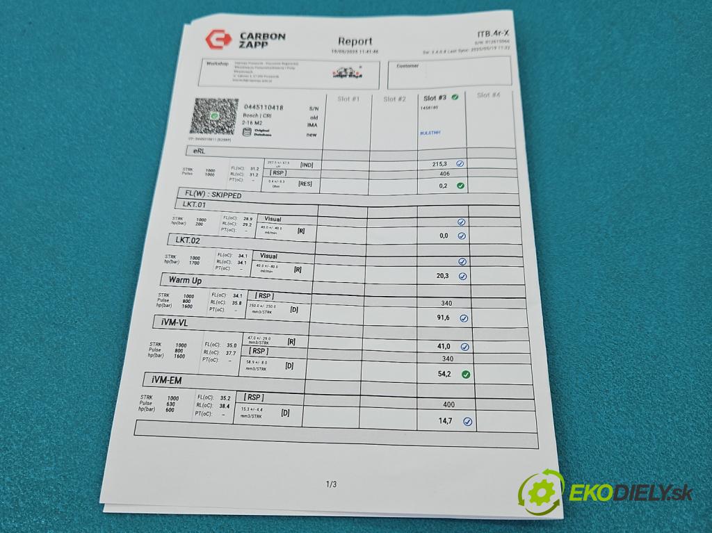 Fiat Ducato IV 2014- 2.3 jtd 177 HP manual 130 kW 2287 cm3 5- vstrek 0445110418 (Vstrekovač paliva)