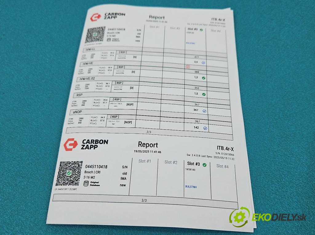 Fiat Ducato IV 2014- 2.3 jtd 177 HP manual 130 kW 2287 cm3 5- vstrek 0445110418 (Vstrekovač paliva)