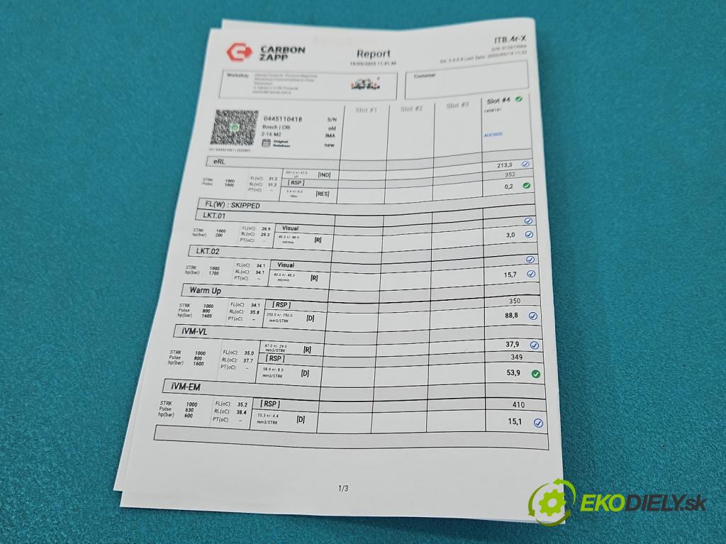 Fiat Ducato IV 2014- 2.3 jtd 177 HP manual 130 kW 2287 cm3 5- vstrek 0445110418 (Vstrekovač paliva)