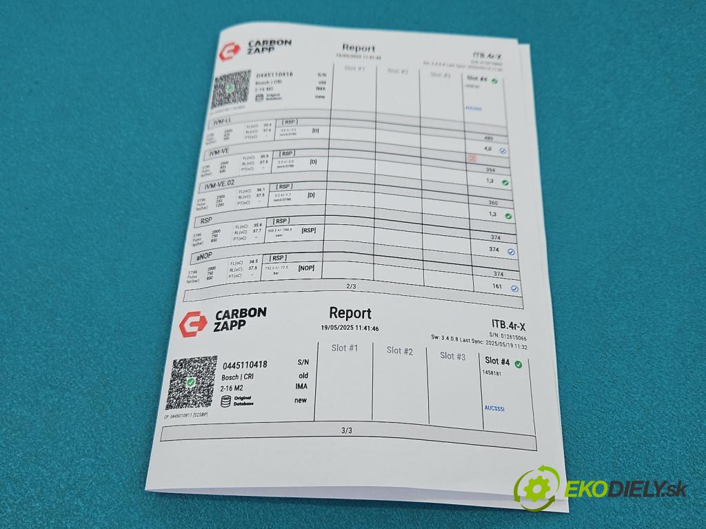 Fiat Ducato IV 2014- 2.3 jtd 177 HP manual 130 kW 2287 cm3 5- vstrek 0445110418 (Vstrekovač paliva)