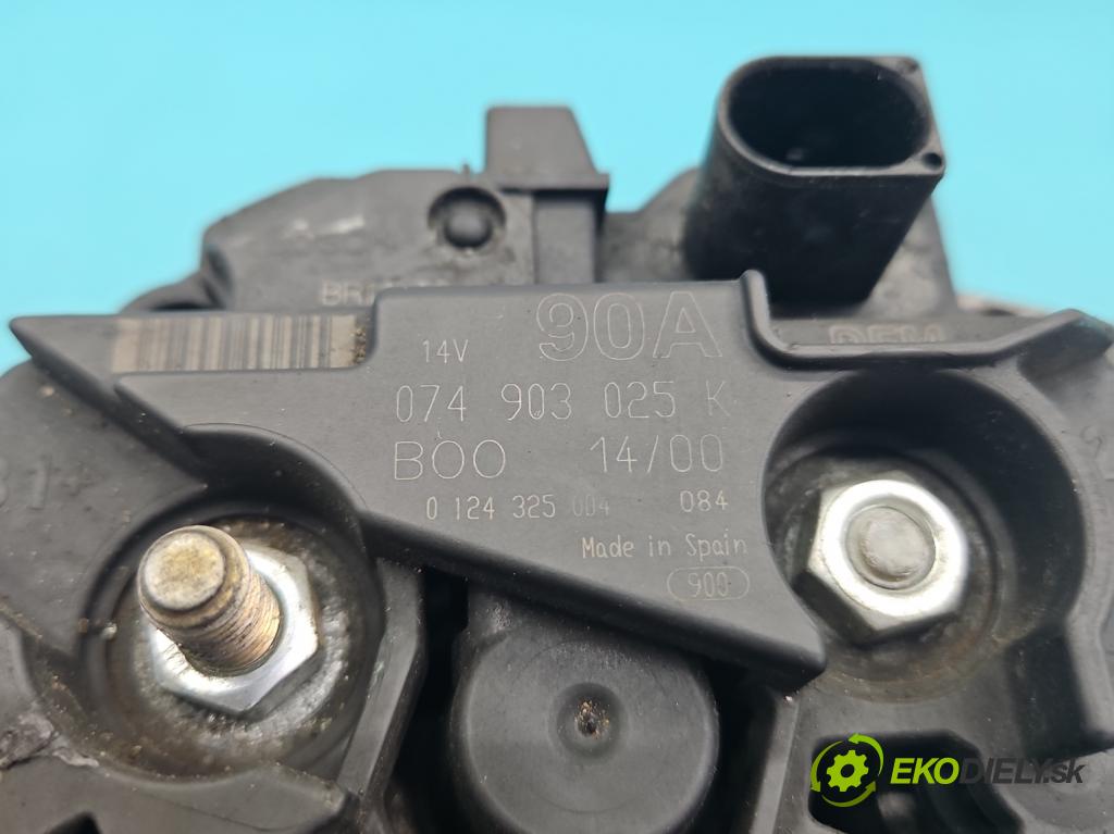 Vw Transporter T4 1990-2003 2.5 tdi 102 HP manual 75 kW 2461 cm3 5- Alternator 0124325004 (Alternátor)