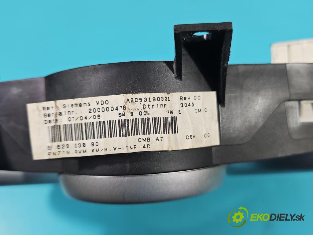 Peugeot 207 1.4 16V 88 HP manual 65 kW 1360 cm3 3- prístrojovka/ budíky 9662903880 (Prístrojová doska)