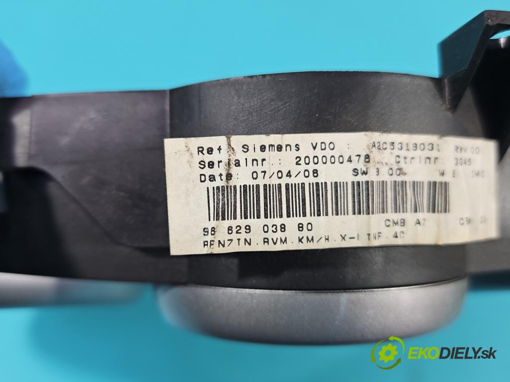 Peugeot 207 1.4 16V 88 HP manual 65 kW 1360 cm3 3- prístrojovka/ budíky 9662903880 (Prístrojová doska)