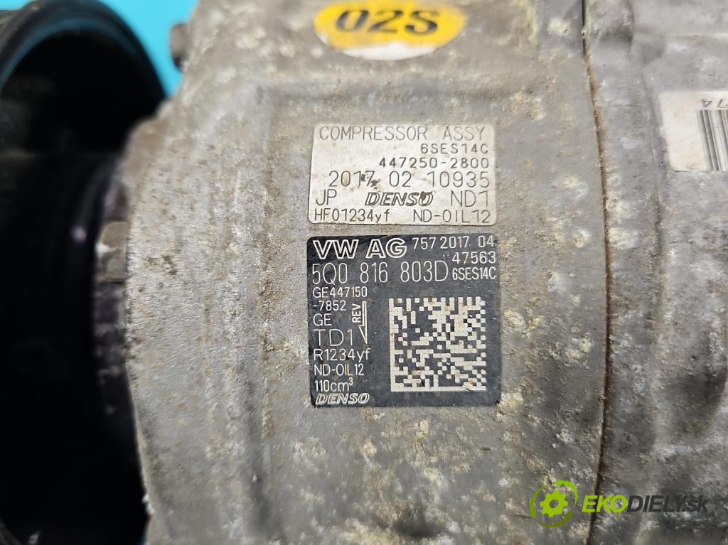 Skoda Superb III 2015-2024 1.4 TSI 150 HP manual 110 kW 1395 cm3 5- Kompresor: klimatizácie 447250-2800 (Kompresor klimatizácie)