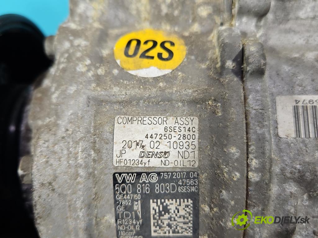 Skoda Superb III 2015-2024 1.4 TSI 150 HP manual 110 kW 1395 cm3 5- Kompresor: klimatizácie 447250-2800 (Kompresor klimatizácie)