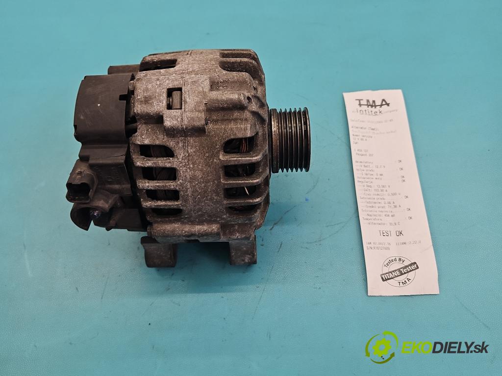 Peugeot 207 1.4 16V 88 HP manual 65 kW 1360 cm3 3- Alternator 9656956280 (Alternátor)