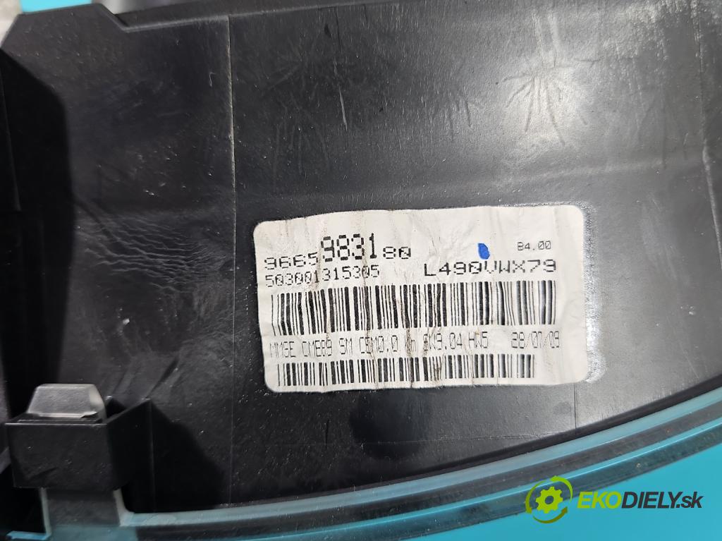 Peugeot Partner II 2008-2018 1.6 hdi 90 HP manual 66,2 kW 1560 cm3 5- prístrojovka/ budíky 9665983180 (Prístrojová doska)